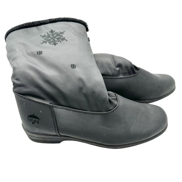 Totes All Weather Footwear Boots Size 11 Black Zip Up Faux Fur Lined - Picture 1 of 13